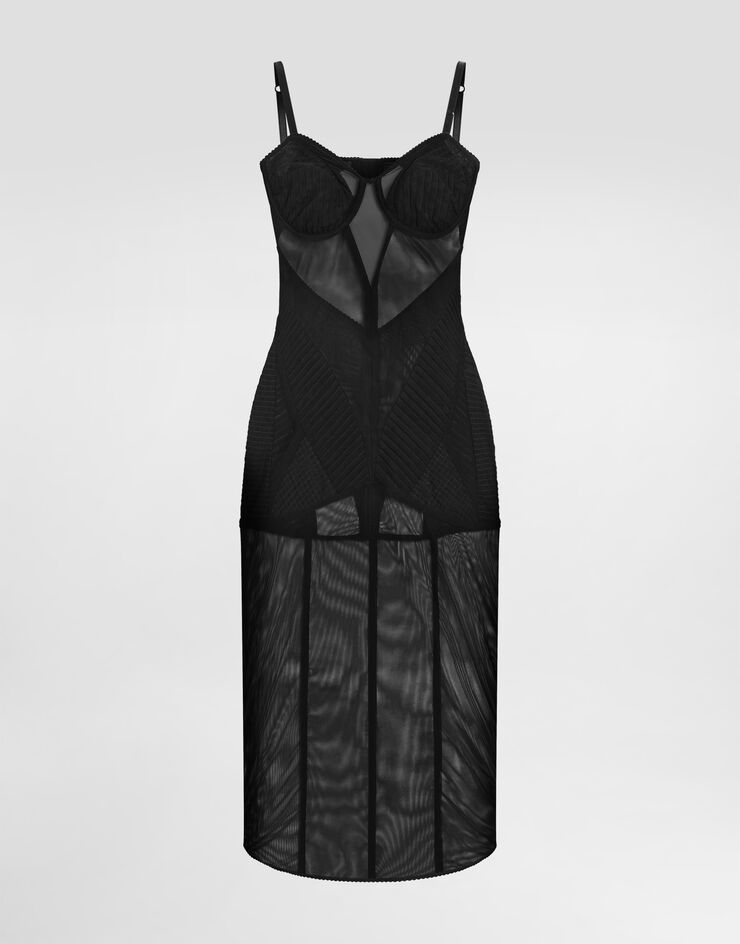 Dolce & Gabbana Light stretch tulle dress Black F6JMFTFLRDA
