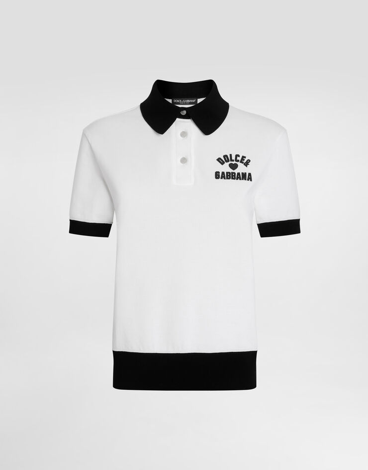 Dolce & Gabbana ワッペン ピケ ポロシャツ White F8V33ZGDDBE