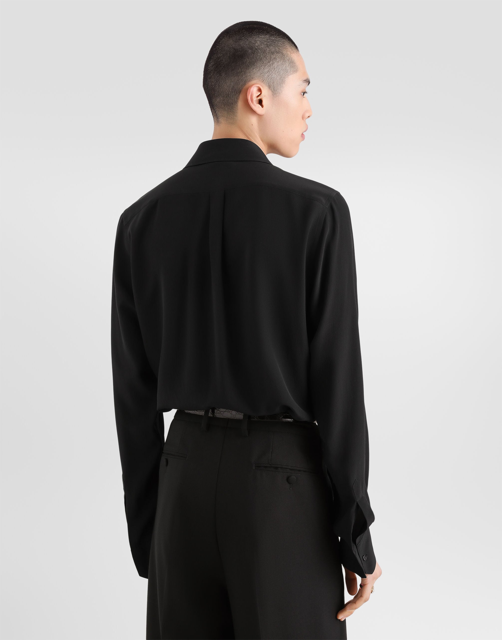 Crêpe de chine gold shirt - thumbnail 8