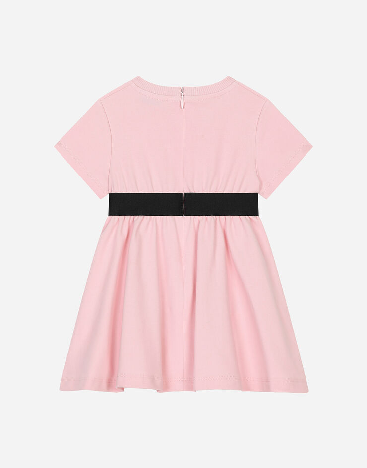 Dolce & Gabbana Vestido de interlock con logotipo en cinta elástica Rosa L2JD6EG7M4U