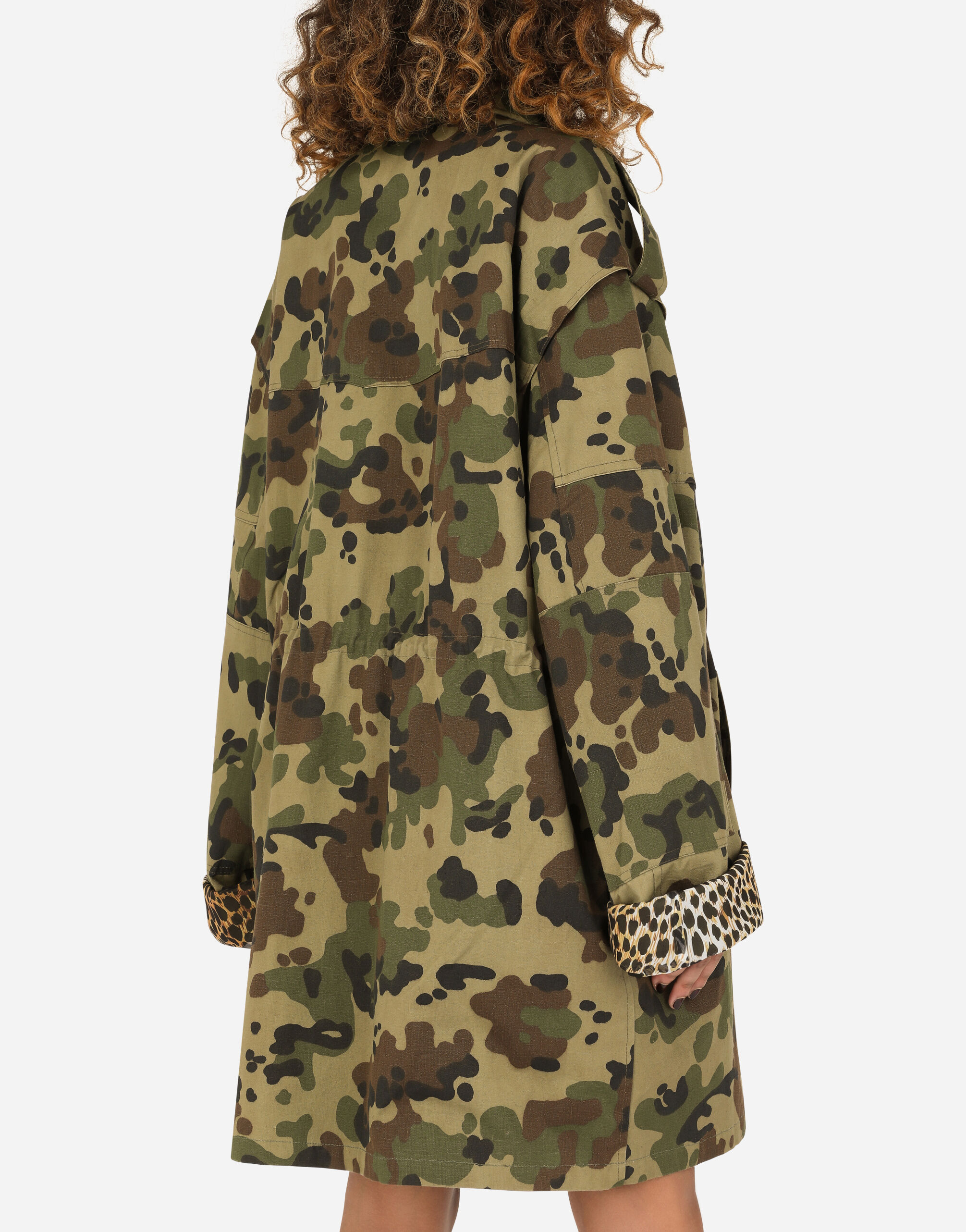 【DOLCE&GABBANA】カモフラージュ柄コットンサファリジャケット Camouflage-print cotton jacket in Multicolor for Women