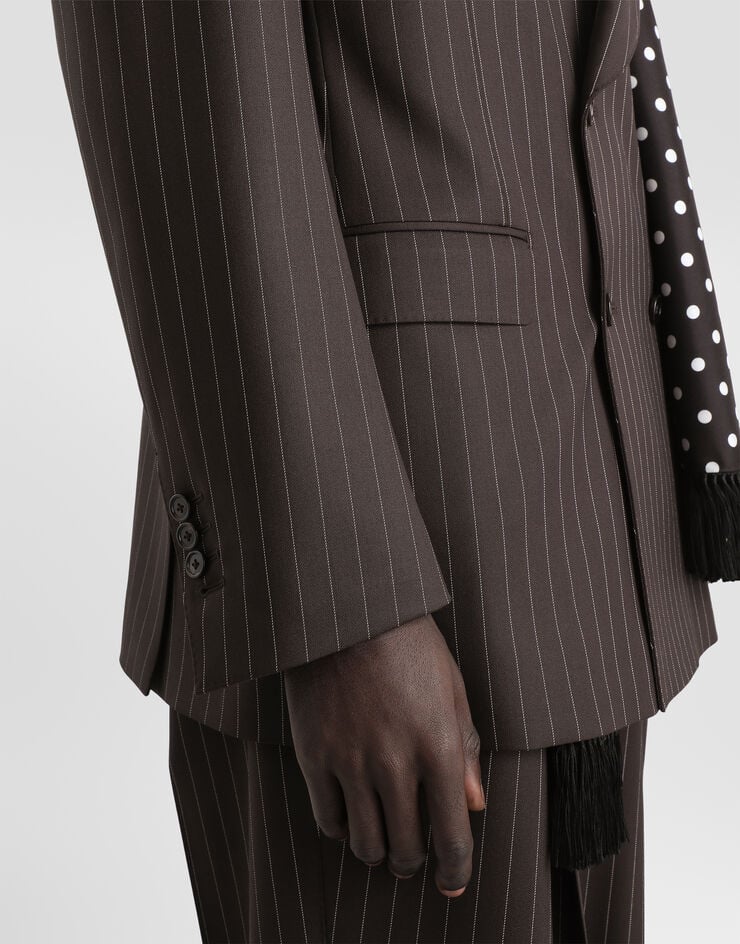 Dolce & Gabbana Double-breasted pinstriped wool jacket Multicolor G2WS2TFRBC0