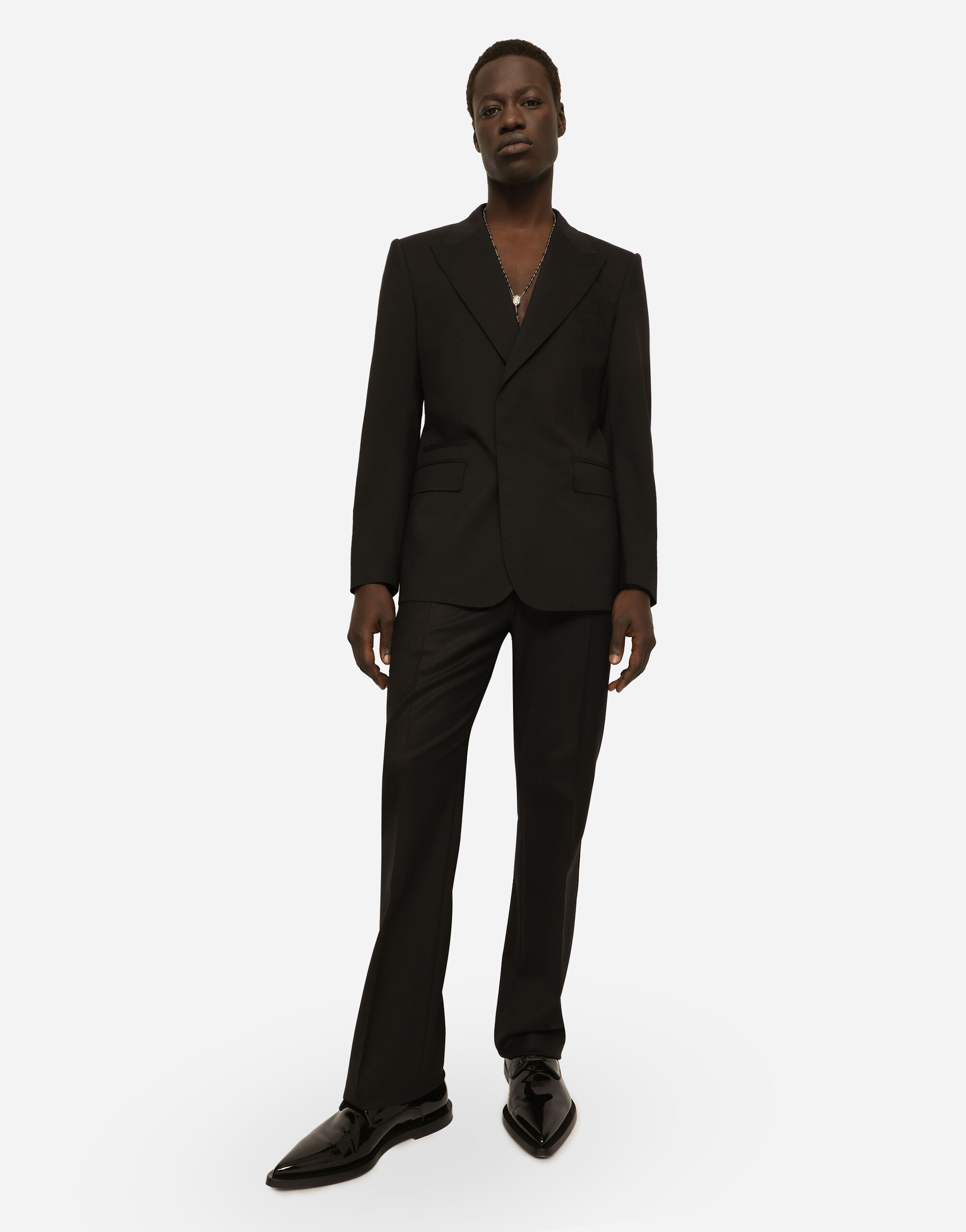 Stretch wool Sicilia-fit jacket in Black for Men | Dolce&Gabbana® US