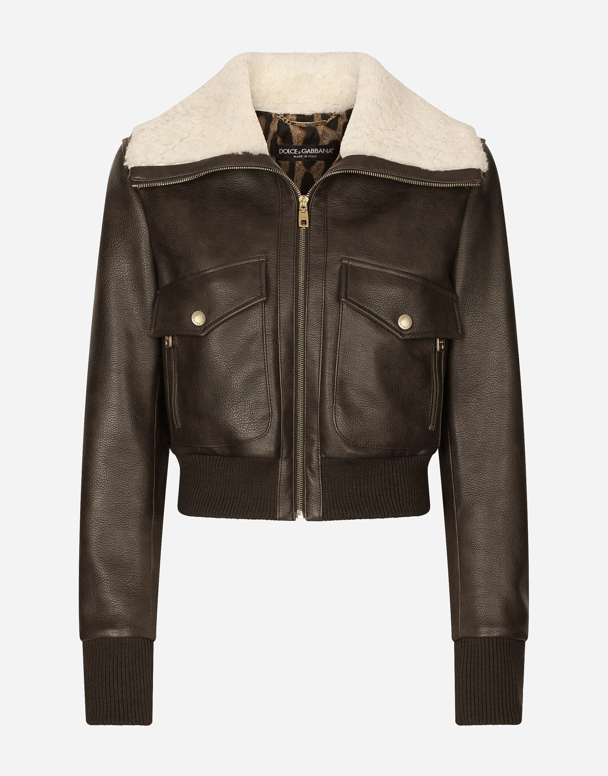Dolce and gabbana shearling jacket clearance