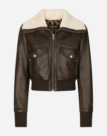 Dolce&Gabbana Faux leather and sheepskin jacket Multicolor F9Q87TGDBTY