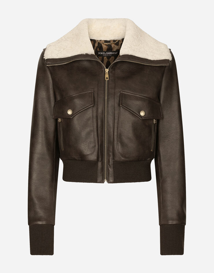 Dolce&Gabbana Faux leather and sheepskin jacket Multicolor F9Q87TGDBTY