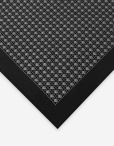 Dolce & Gabbana Silk jacquard pocket square with DG logo Multicolor GR412EG0JYI