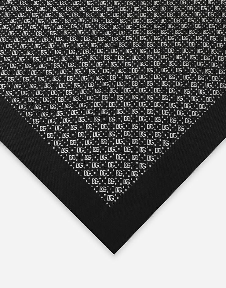 Dolce & Gabbana Einstecktuch aus Seidenjacquard DG-Logo Mehrfarbig GR412EG0JYI
