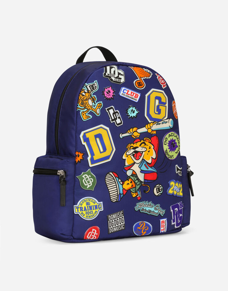 Dolce&Gabbana Printed nylon backpack Blue EM0122AS651