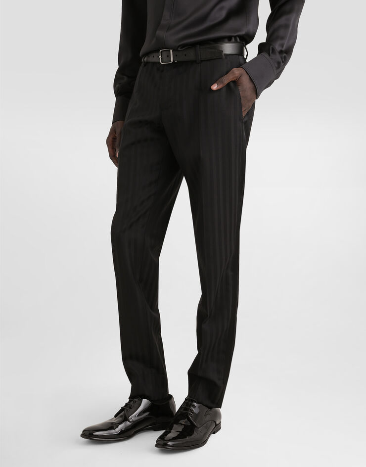 Dolce & Gabbana Wool pekin jacquard trousers Dolce & Gabbana Wool pekin jacquard trousers Black GYA5MTFR226