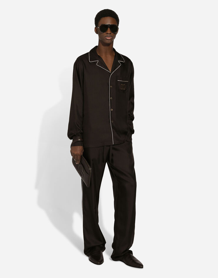 Dolce & Gabbana Silk jogging pants with DG embroidery Multicolor GVRMAZFU1S4