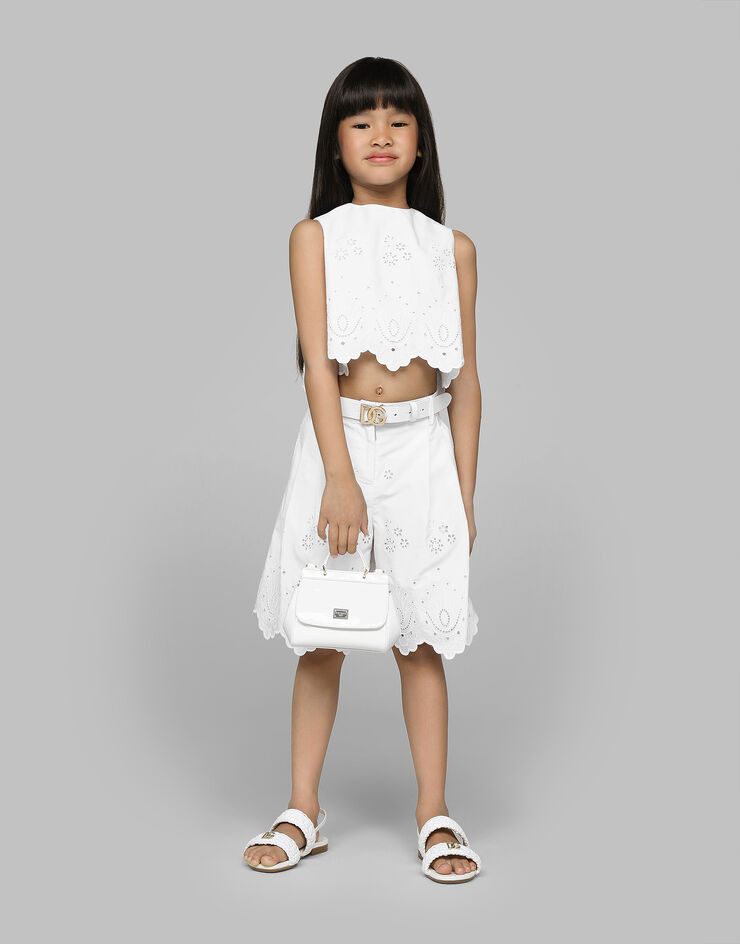 Dolce & Gabbana ポプリン＆カットワーク トップ White L51N69FG5BL