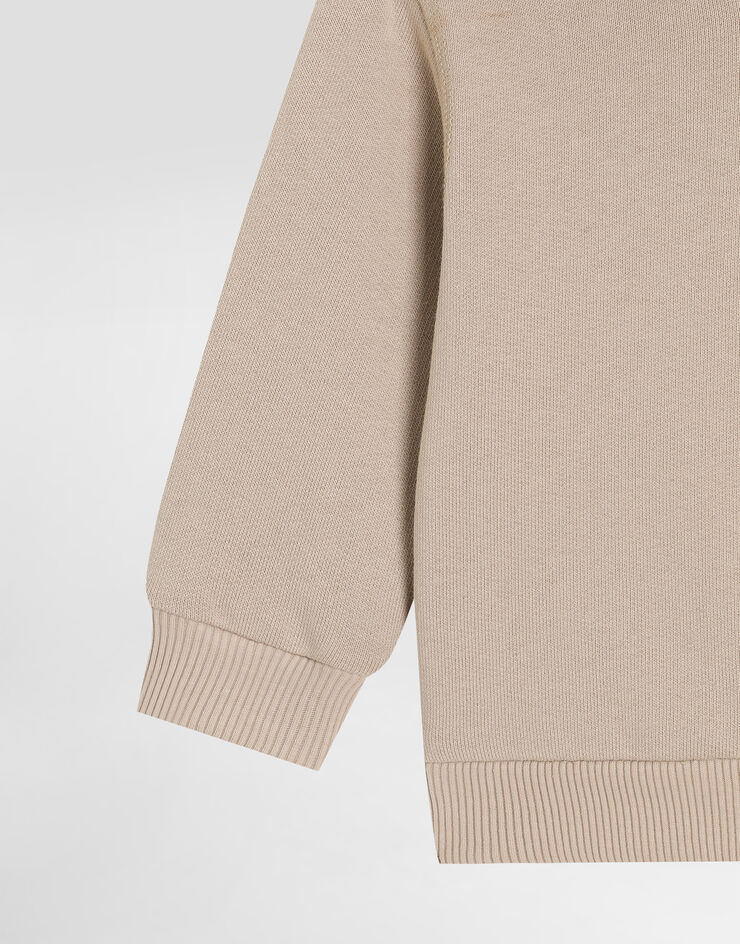 Dolce & Gabbana Embroidered hooded fleece Beige L1JWITG7PEQ