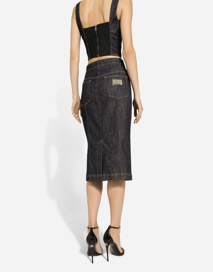 Dolce & Gabbana Denim midi skirt Blue F4BR8DG8KQ3