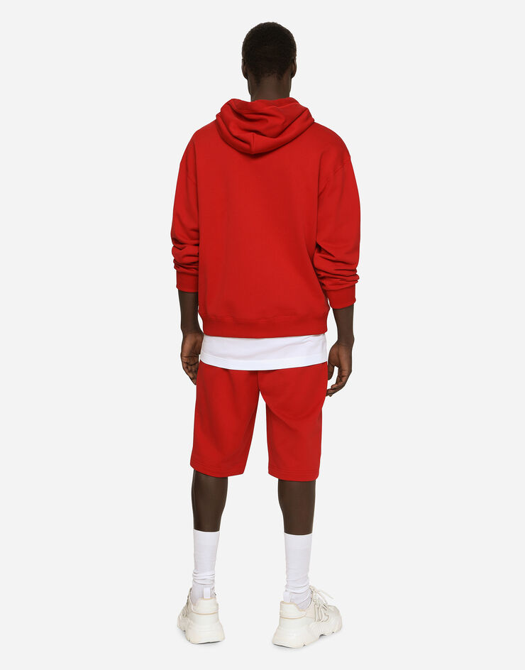 Dolce & Gabbana Bermuda de jogging en jersey avec plaquette à logo Rouge GVB7HTG7F2G