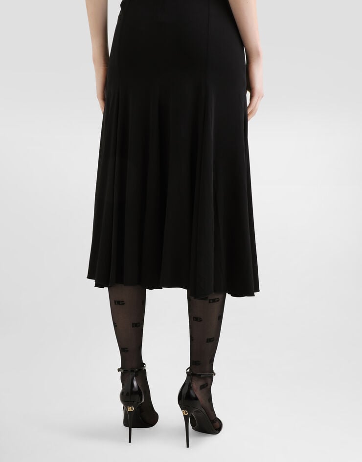 Dolce & Gabbana Godetkleid aus Organsin Schwarz F6DEYTFUIAU