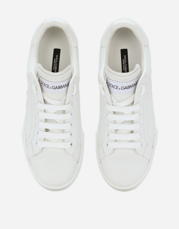 Dolce & Gabbana Calfskin Portofino sneakers with DG logo White CK1545AG084