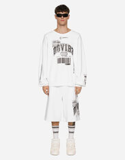 Dolce & Gabbana Jersey jogging shorts with DGVIB3 print and logo Black GZ5EATG7K3I