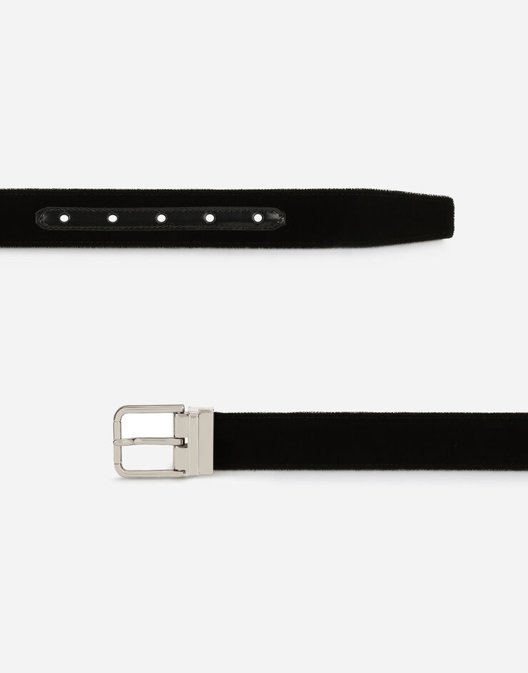 Dolce & Gabbana Cotton velvet belt Black BC4216A6808