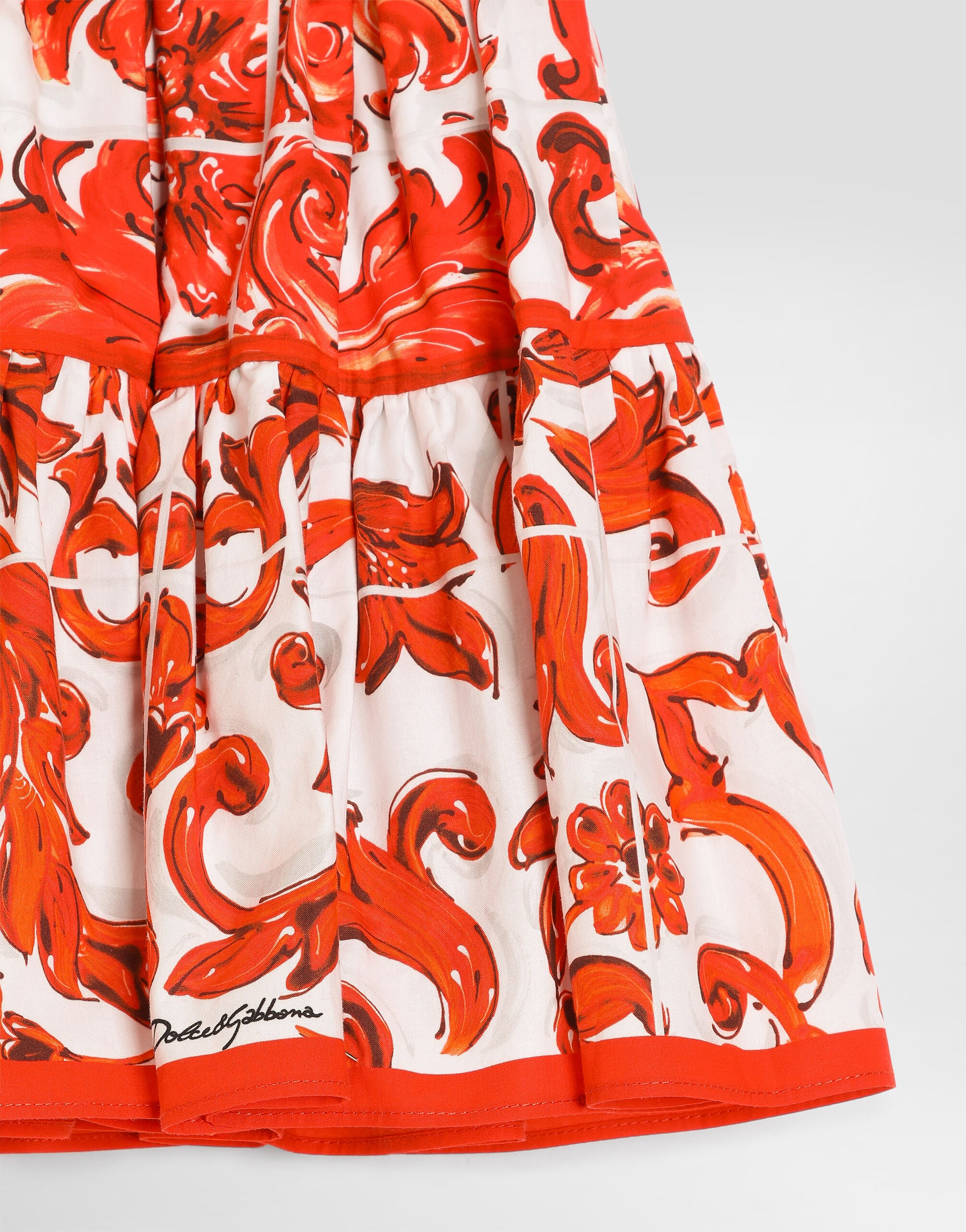 Majolica-print poplin skirt in Multicolor for Girls