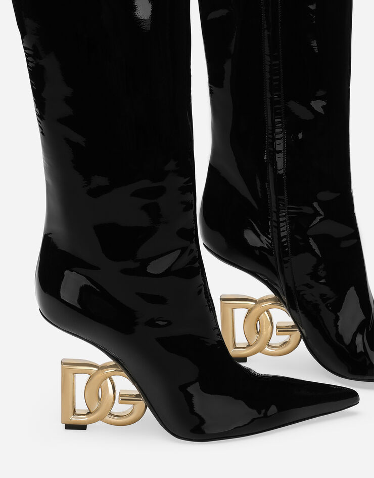 Dolce & Gabbana Bottes en cuir verni souple Noir CU1076AP737