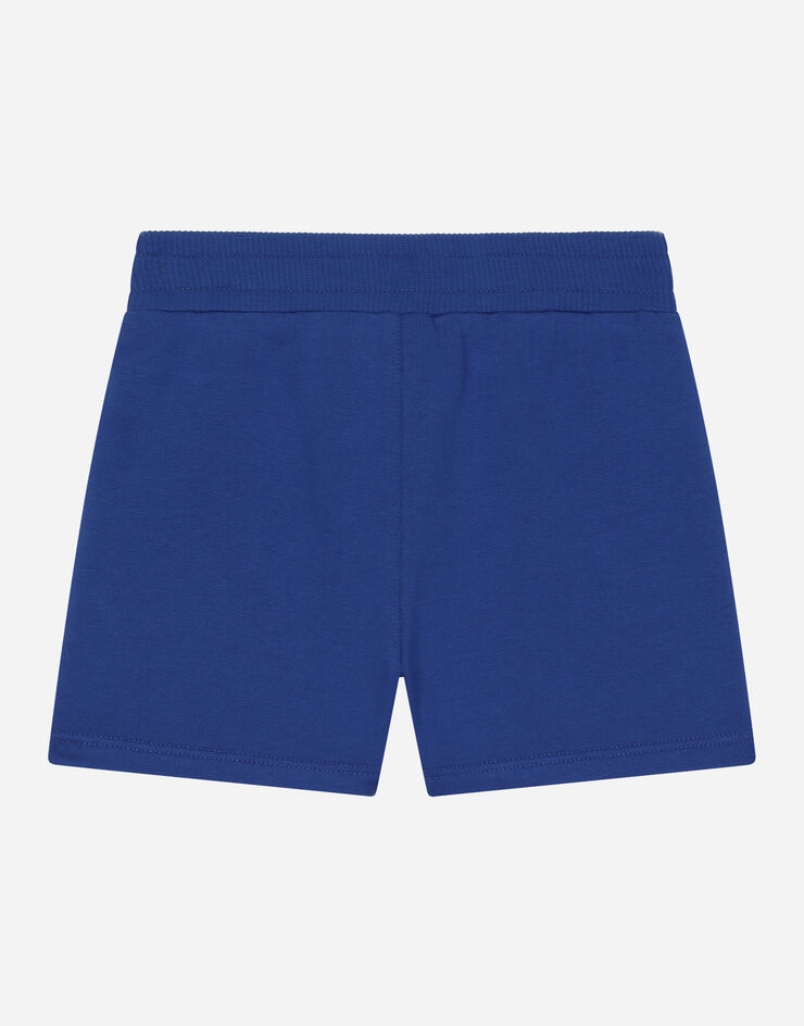 DolceGabbanaSpa Bermuda de jogging en jersey avec plaquette à logo Bleu L1JQR9G7J3D