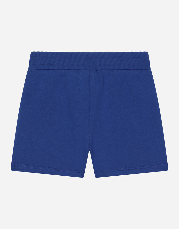 DolceGabbanaSpa Jersey jogging shorts with logo tag Blue L1JQR9G7J3D