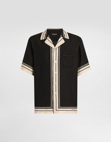 Dolce & Gabbana Logo and stripe-print hawaii shirt Multicolor G5LH3THI11T