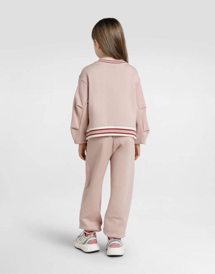 Dolce & Gabbana Jersey sweatshirt with DG print Pink L5JWBSG7PHC