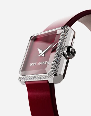 Dolce & Gabbana Sofia watch in steel and colorless diamonds Bordeaux WWJC2SXCMDT
