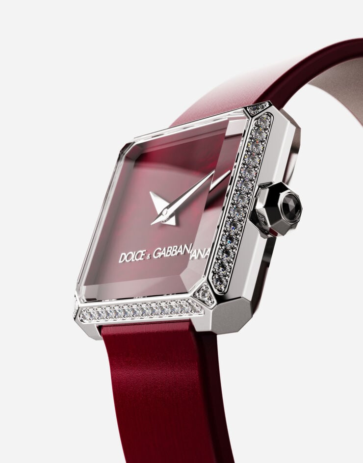 Dolce & Gabbana Sofia steel watch with colorless diamonds Бордовый WWJC2SXCMDT