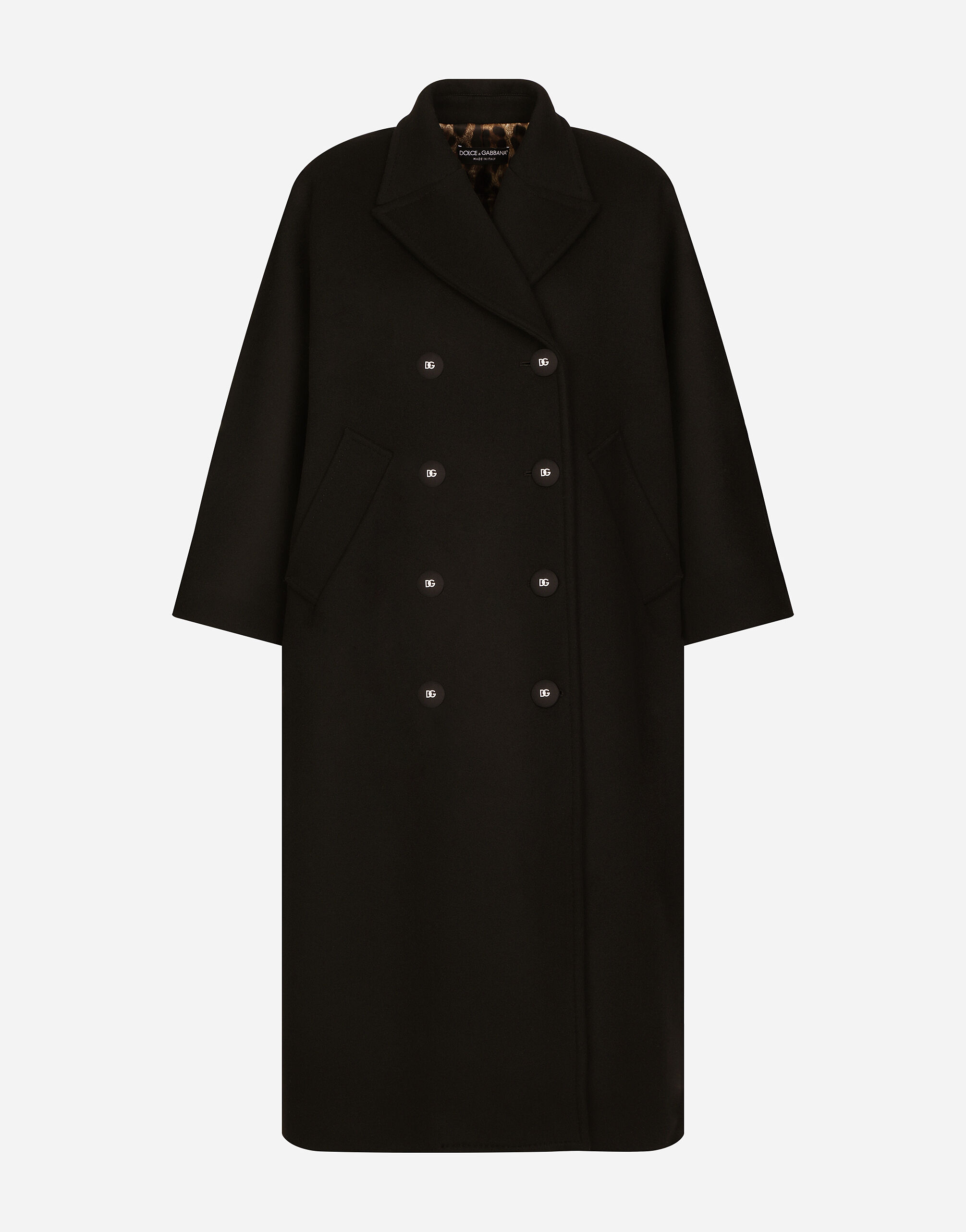 Dolce & Gabbana Double-breasted baize coat Black F9P52LHULRK