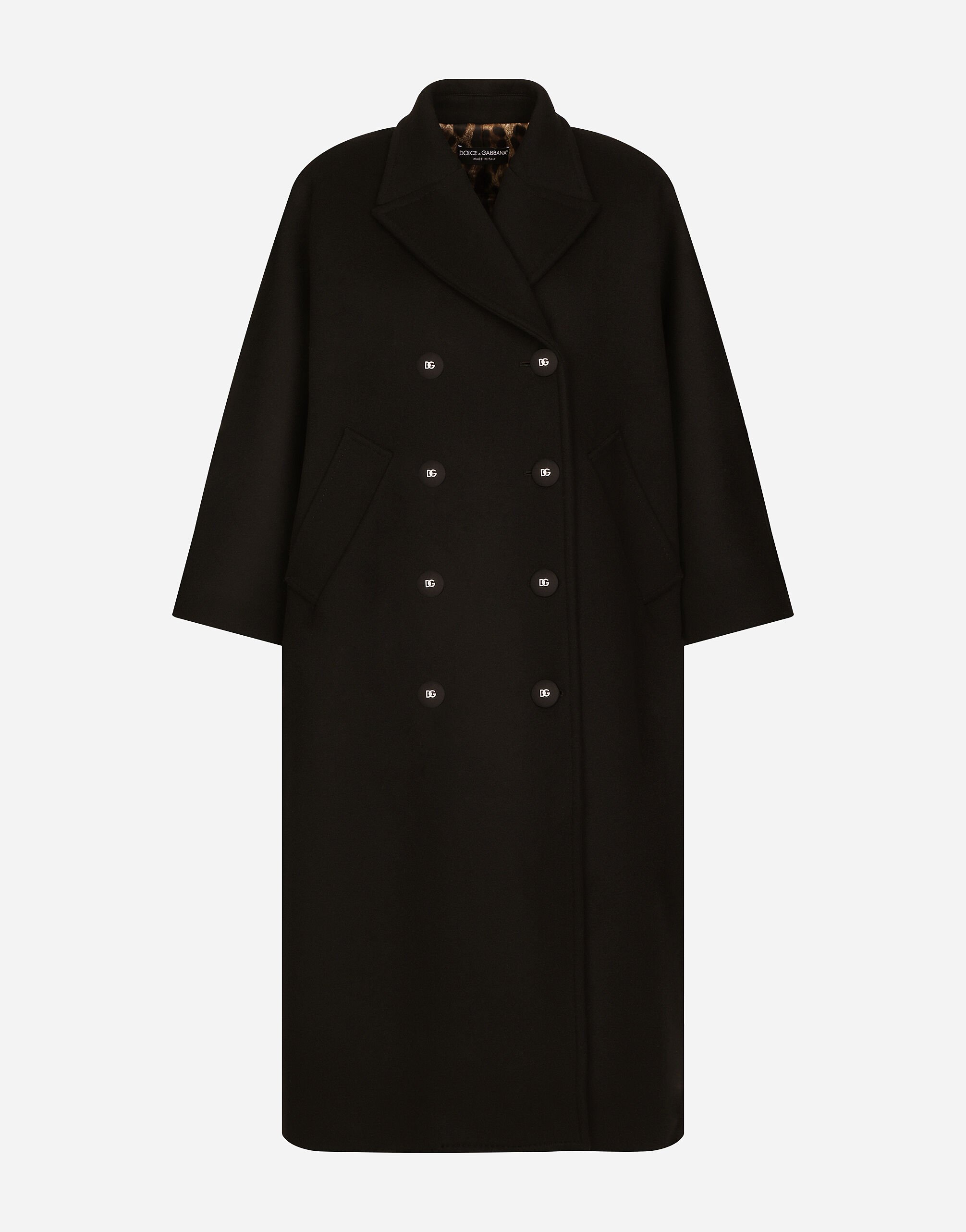 Dolce & Gabbana Double-breasted baize coat Black F9P52LHULRK