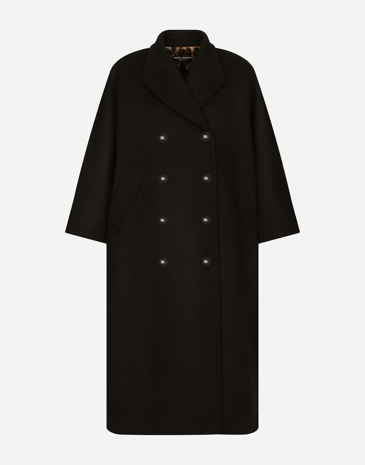 Dolce & Gabbana Abrigo de paño con botonadura doble Negro F0C1OTFU3OE