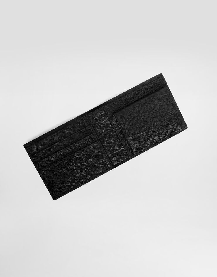 Dolce & Gabbana Calfskin wallet with coin pocket and logo tag Black BP3102AG219