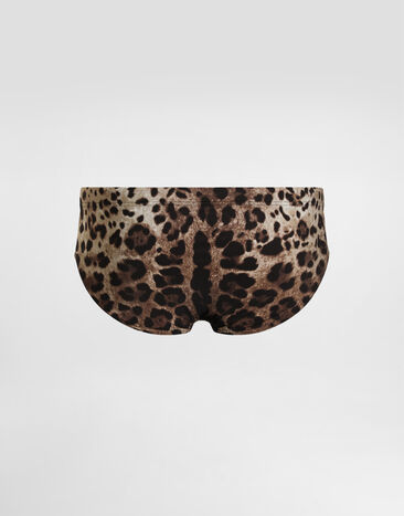 Dolce & Gabbana Badehose mit hohem Beinausschnitt Leoprint Animal-Print M4A77JONO04
