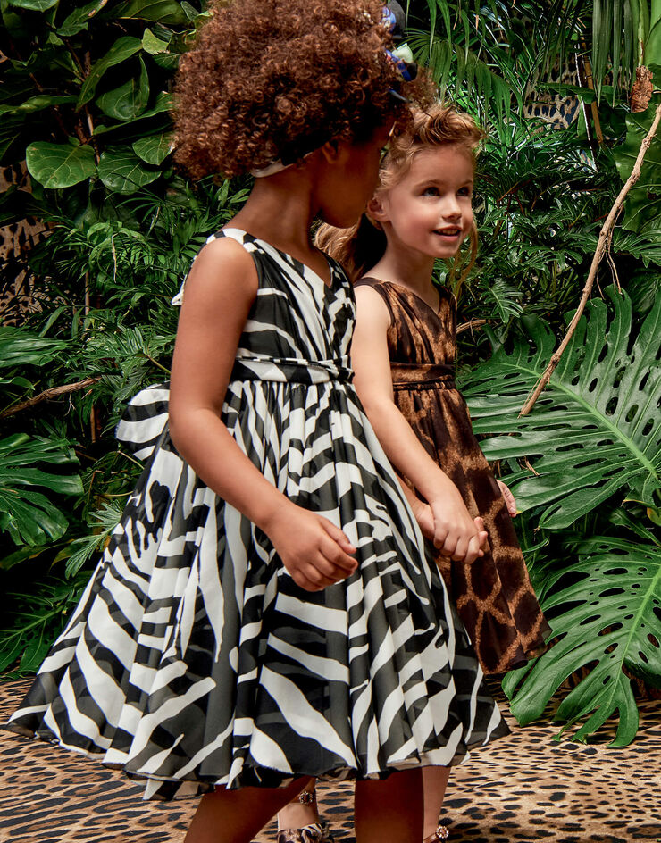 Dolce & Gabbana MIDI DRESS IN STRETCH GEORGETTE WITH ZEBRA PRINT STAMPA ANIMALIER L52DL3IS1D0