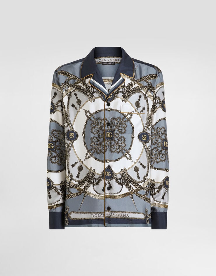 Dolce & Gabbana Cargo-print silk twill shirt Multicolor G5IF1THI12B