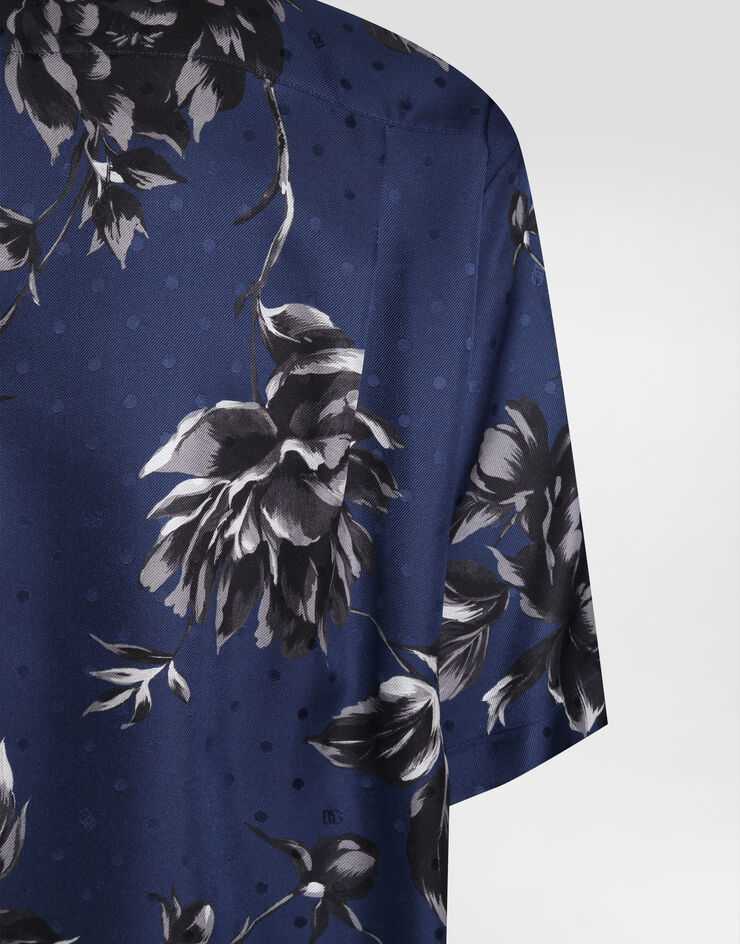 Dolce & Gabbana Hawaiihemd aus Twill mit Pfingstrosen-Print Dolce & Gabbana Hawaiihemd aus Twill mit Pfingstrosen-Print Multicolor G5KS3THI10P