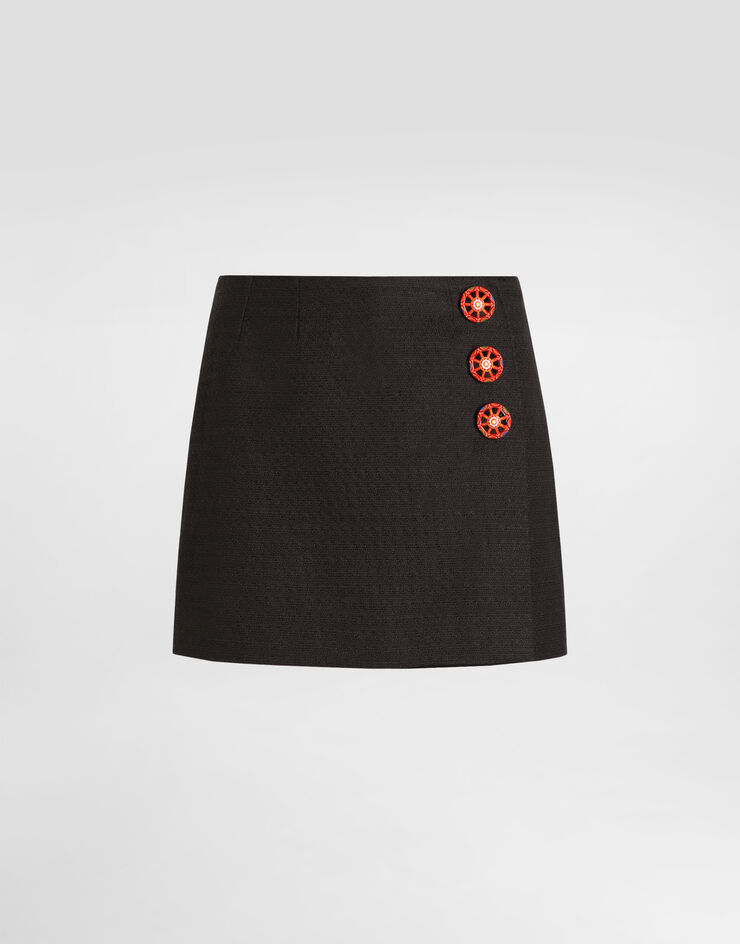 Dolce & Gabbana miniskirt in fabric nero F4DD9TFU9AU
