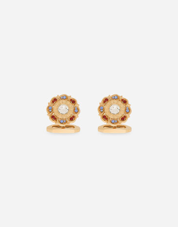 Dolce & Gabbana Gemelos de strass floral Dorado WFQ5S1W1111