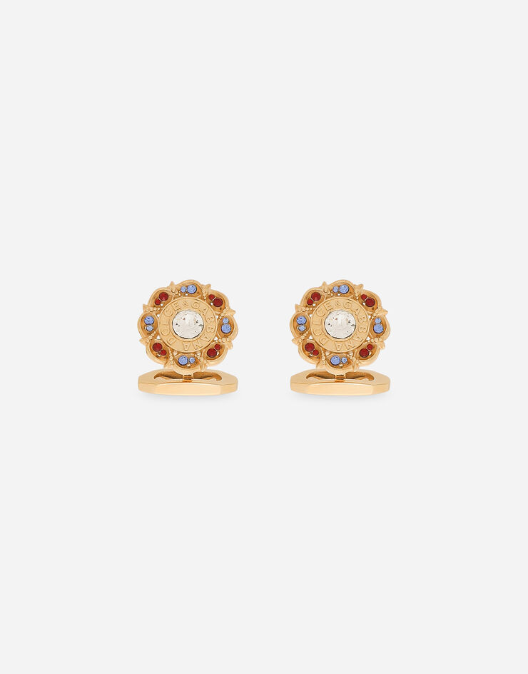 Dolce & Gabbana Gemelos de strass floral Dorado WFQ5S1W1111