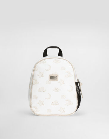 Dolce & Gabbana Sweatshirt-fabric backpack with moon and stars print White LN5H60G7O7H