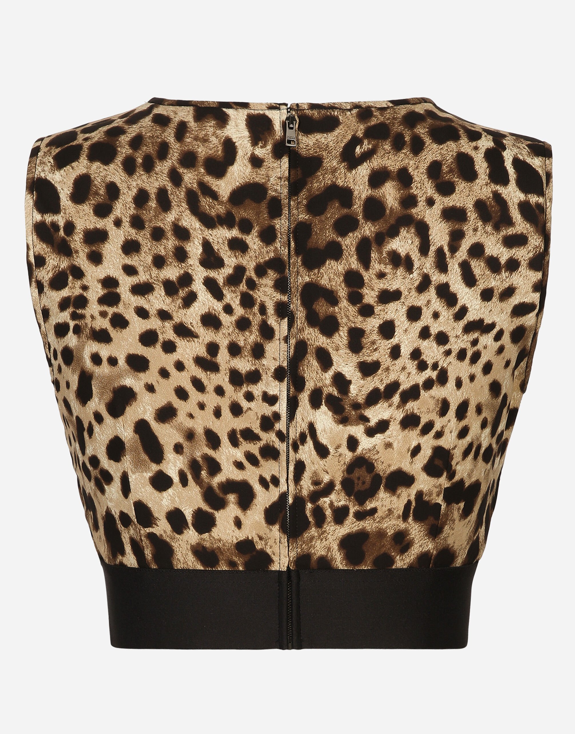 Leopard-print charmeuse top in Animal Print for Women