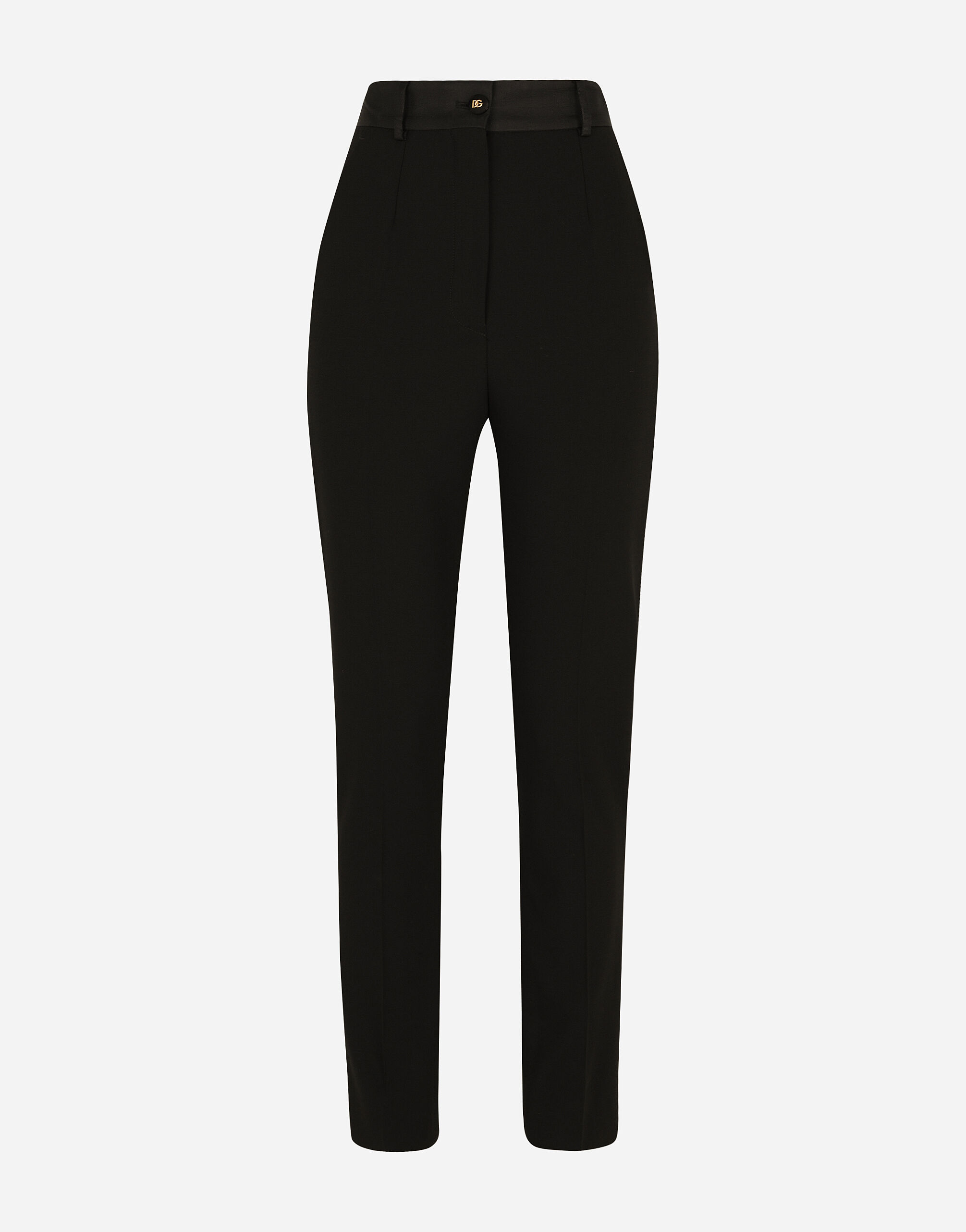 Woolen tuxedo pants in Black for Women Dolce Gabbana