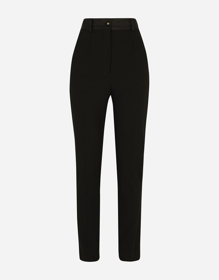 Dolce & Gabbana Pantalones de esmoquin en tela de lana Negro FTCC8TFUBAJ