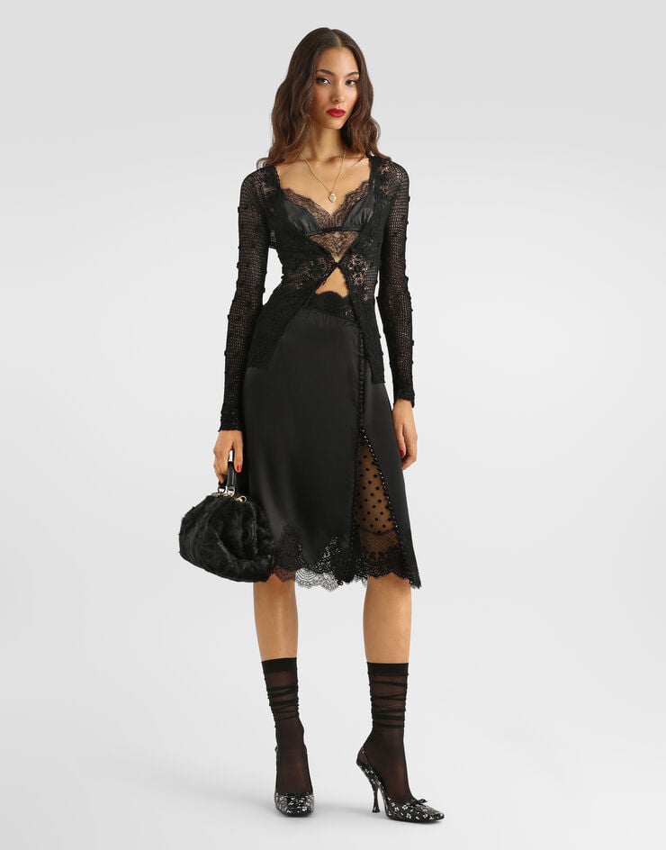 Dolce & Gabbana Rock aus Satin Dolce & Gabbana Rock aus Satin Schwarz F4DI1TFU1AU