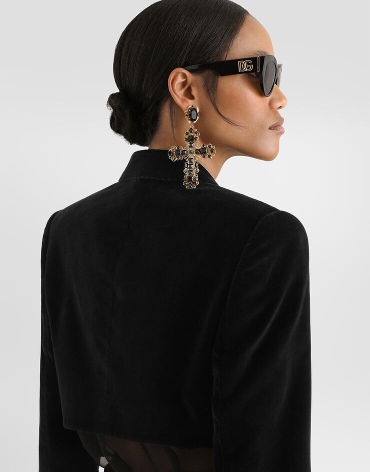 Dolce & Gabbana Velvet Spencer tuxedo jacket Black F2919TFUVG7