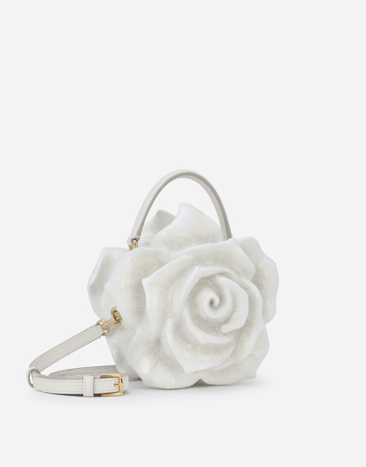 Dolce & Gabbana Bolso Dolce Box de resina en forma de rosa Blanco BB7246AY988