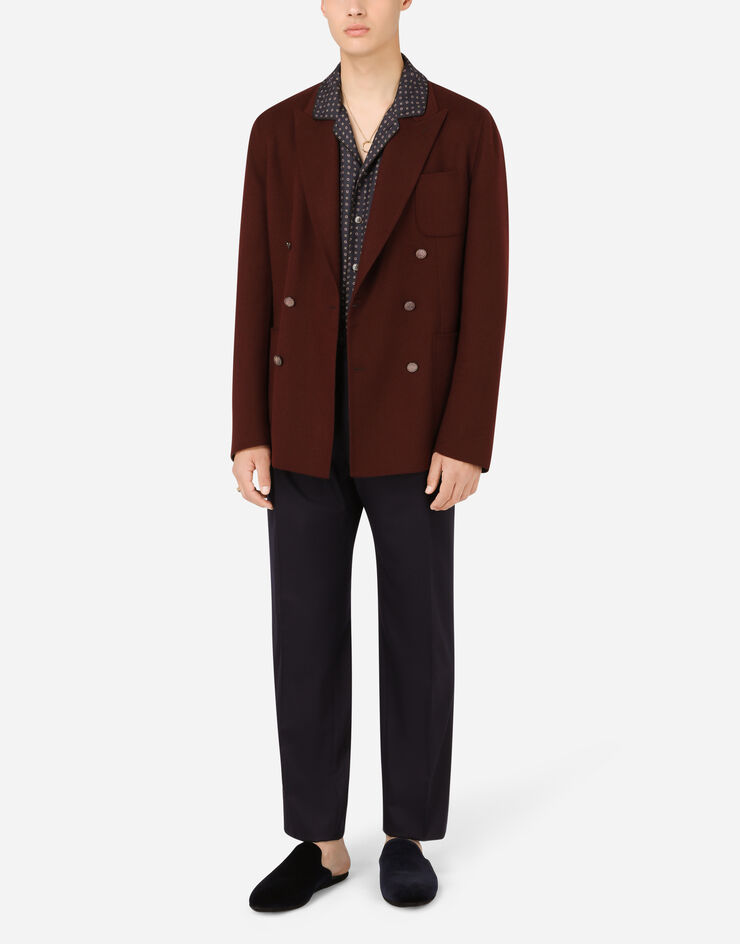 Dolce & Gabbana Deconstructed double-breasted double wool jacket Brown G2OV4THUMJR